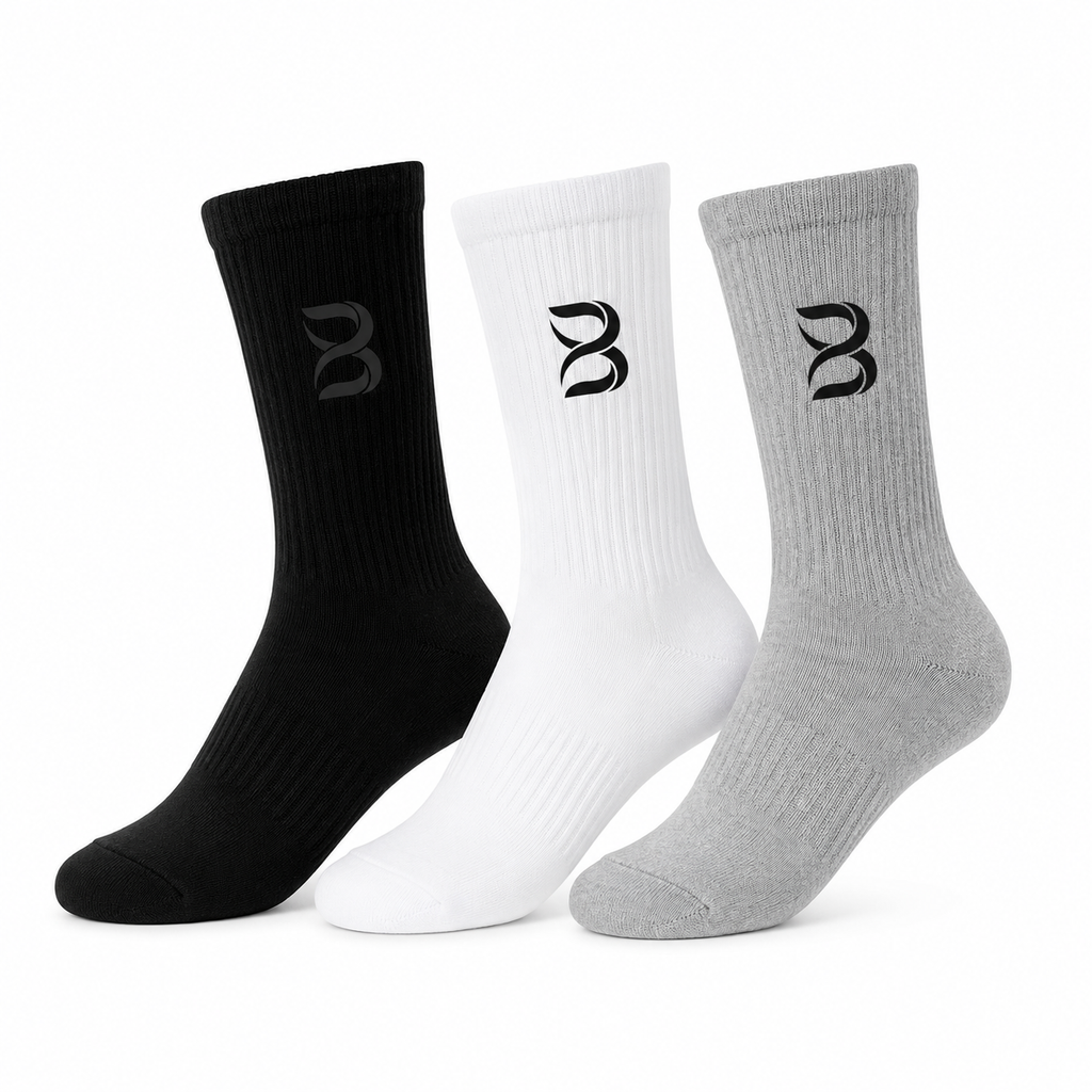 Unisex Daily Essential Crew Socks (3 Pack)