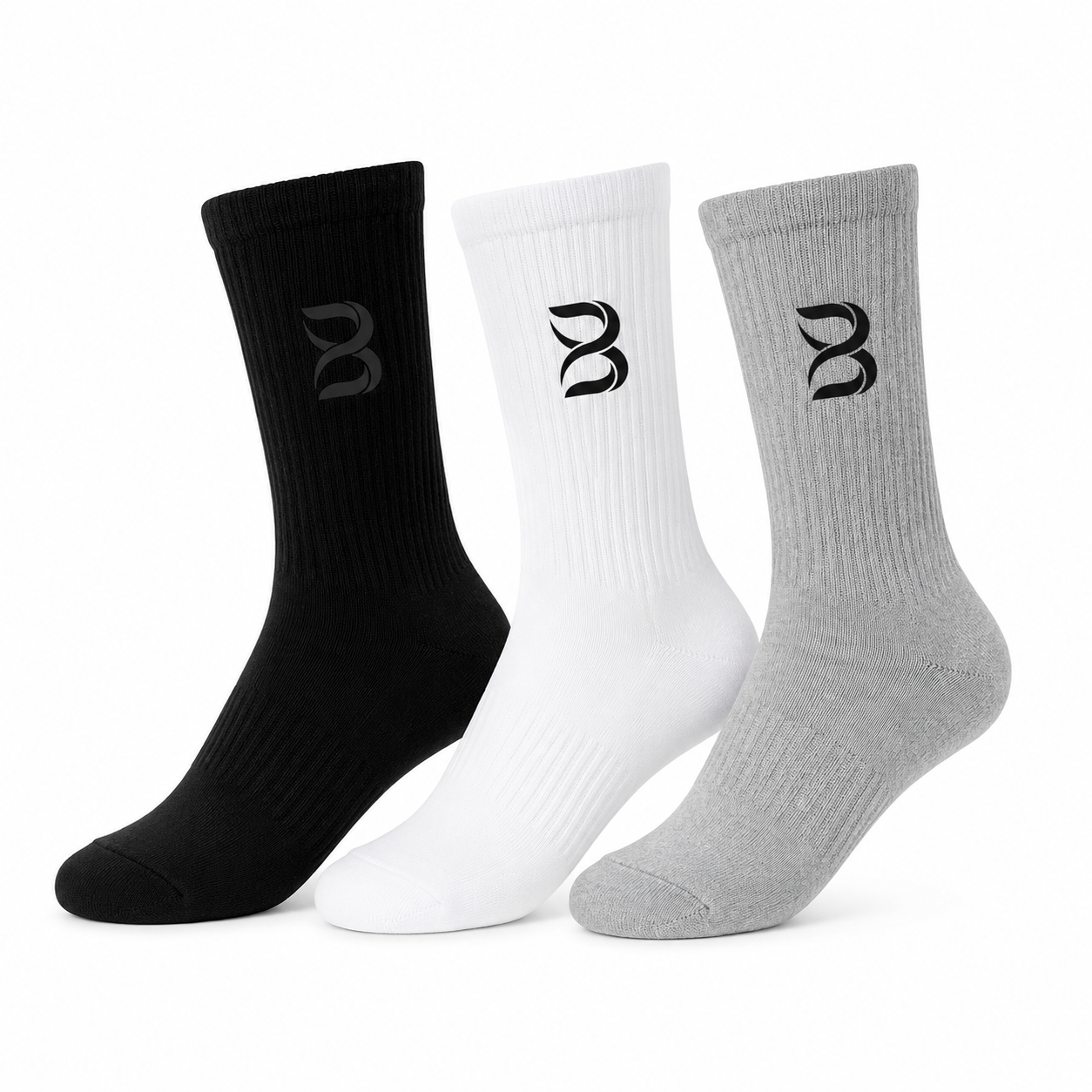 Unisex Daily Essential Crew Socks (3 Pack)