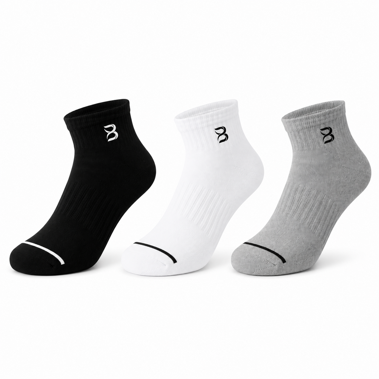 Unisex Daily Essential Quarter Socks (3 Pack)