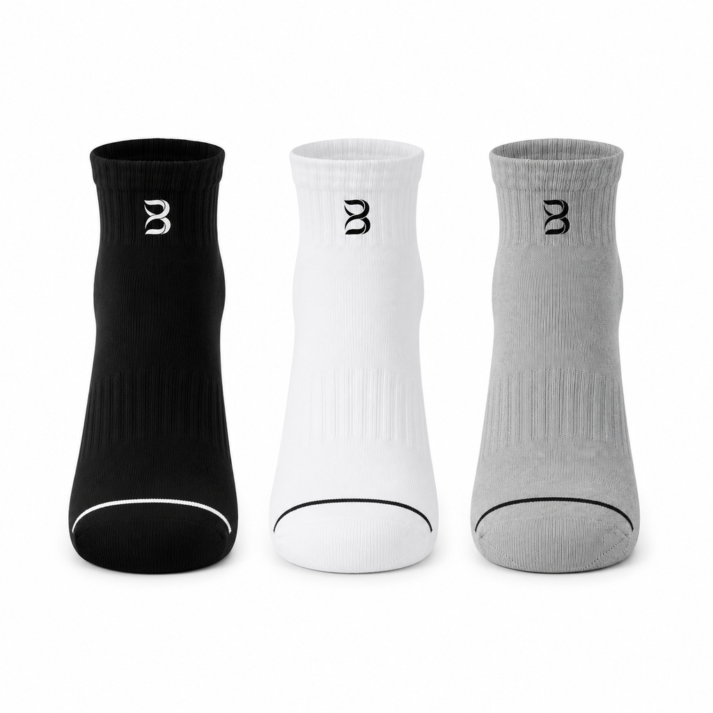 Unisex Daily Essential Quarter Socks (3 Pack)