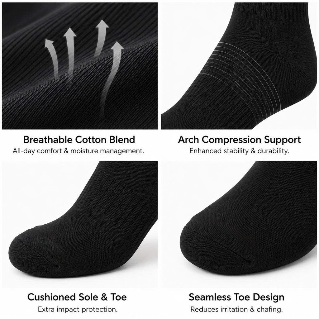 Unisex Daily Essential Crew Socks (3 Pack)