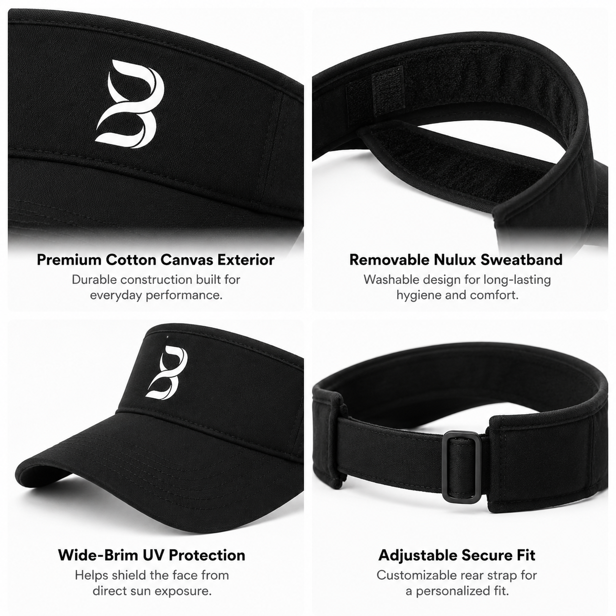 Removable Sweatband Cotton Canvas Visor