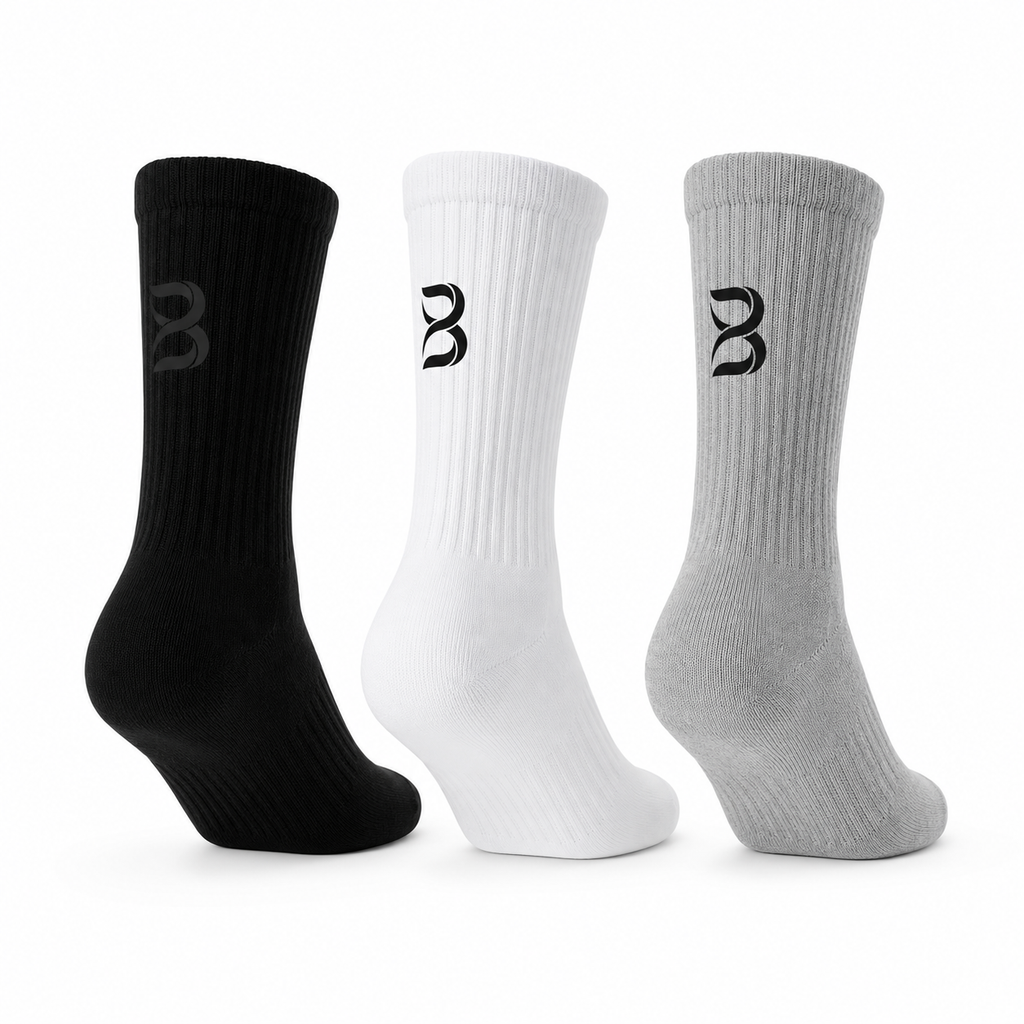 Unisex Daily Essential Crew Socks (3 Pack)