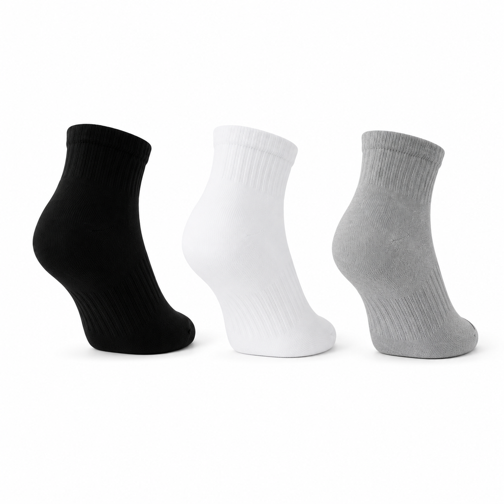 Unisex Daily Essential Quarter Socks (3 Pack)