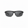Black sunglasses with dark lenses on a white background
